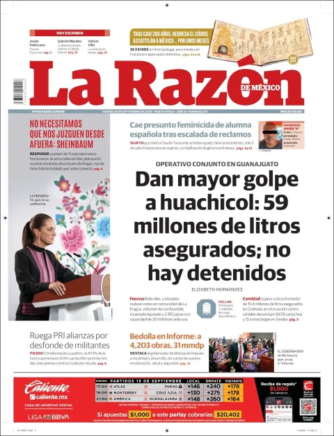 Portada de La Razon