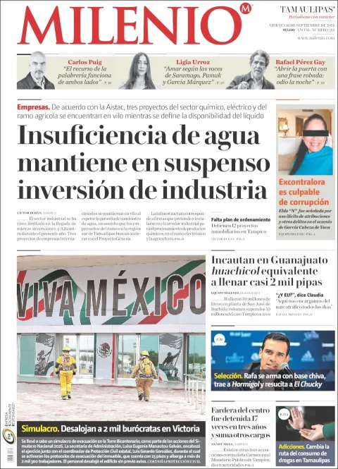 Portada de Milenio Tamaulipas
