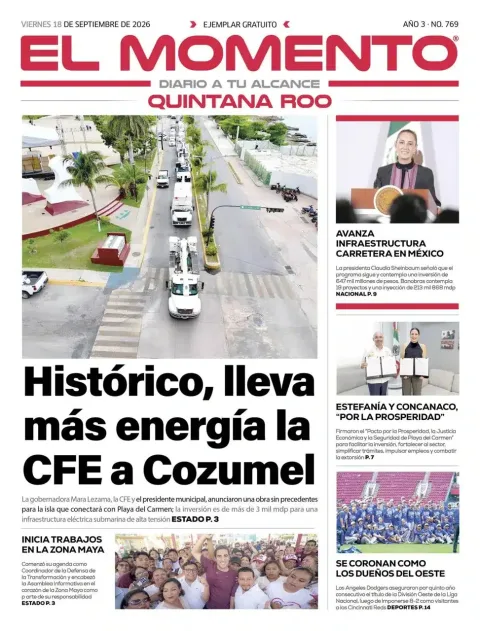 Portada de El Momento Quintana Roo