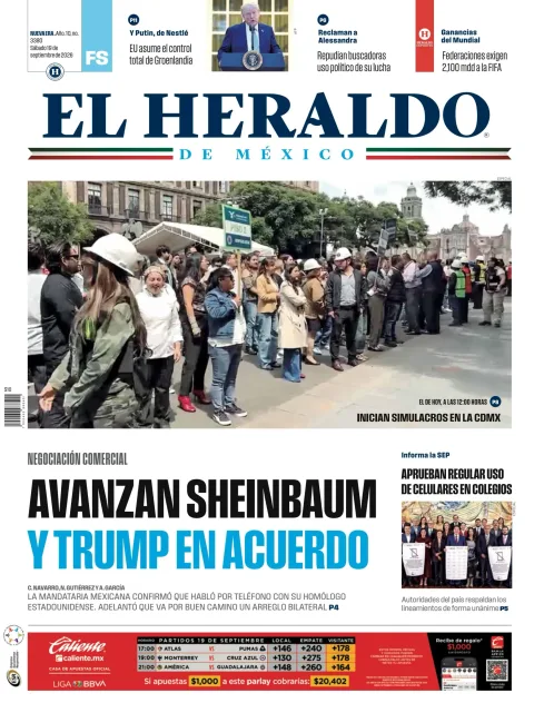 Portada de El Heraldo de Mexico