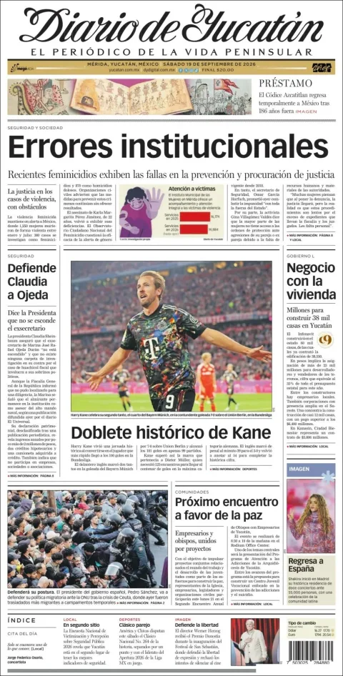Portada de Diario de Yucatán