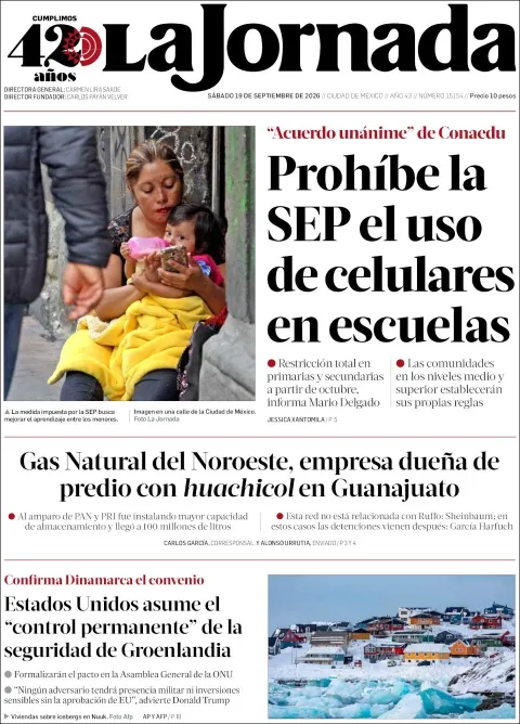 Portada de La Jornada