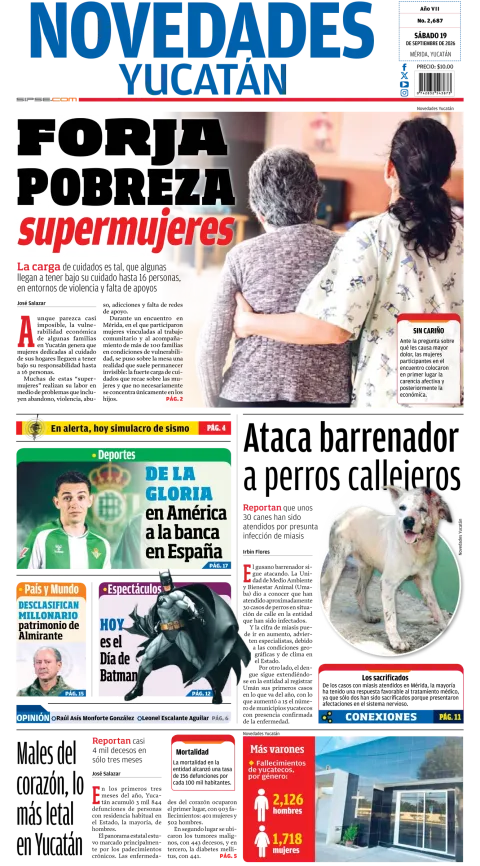 Portada de Novedades Yucatan