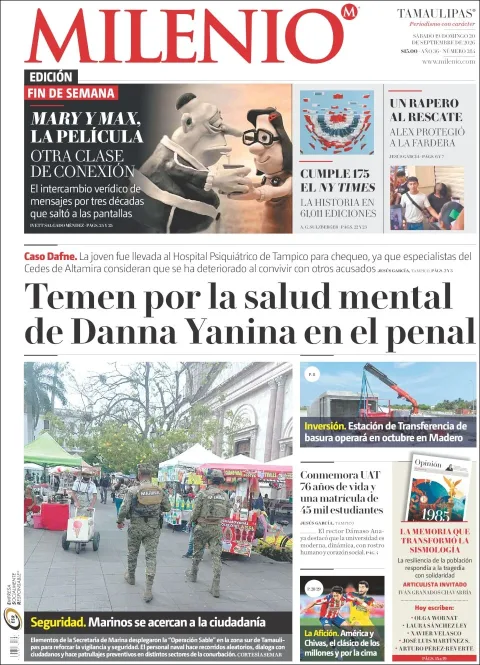 Portada de Milenio Tamaulipas