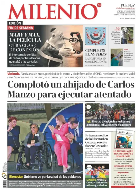 Portada de Milenio Puebla