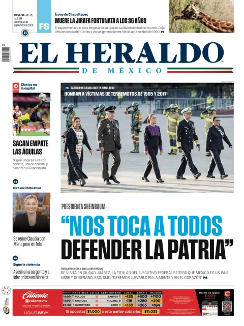 Portada de El Heraldo de Mexico