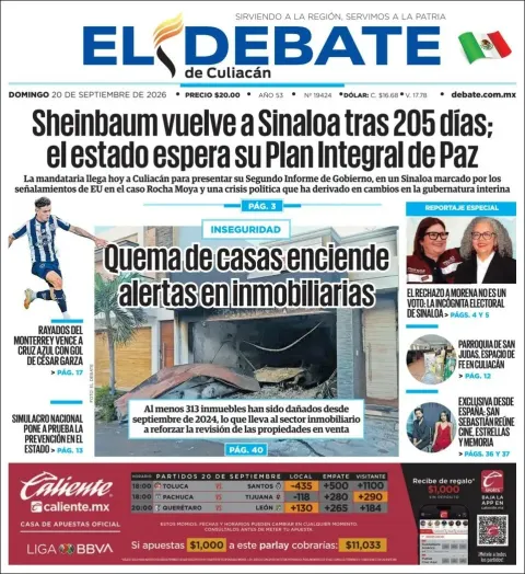 Portada de El Debate de Culiacan