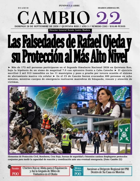 Portada de Diario Cambio 22 (contraportada)