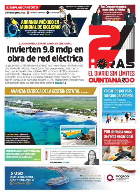 Portada de 24 Horas Quintana Roo