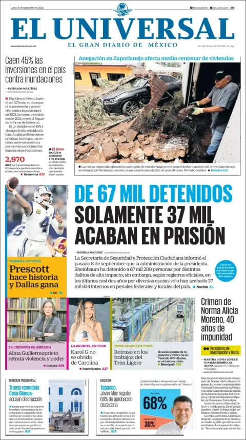 Portada de El Universal
