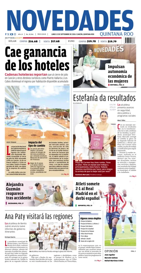 Portada de Novedades Quintana Roo