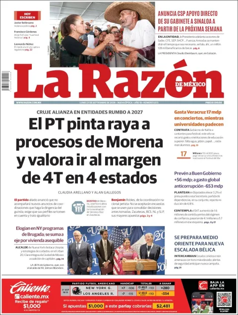 Portada de La Razon