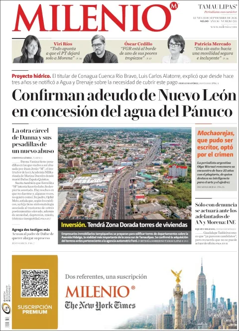 Portada de Milenio Tamaulipas