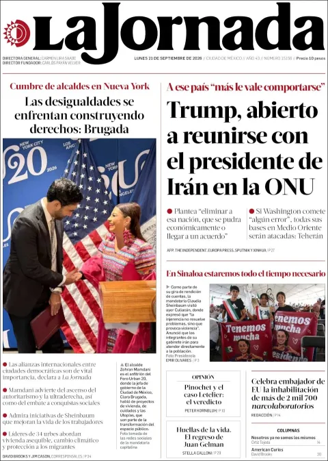 Portada de La Jornada