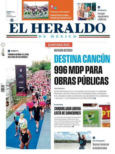 Portada de El Heraldo de Mexico - Quintana Roo