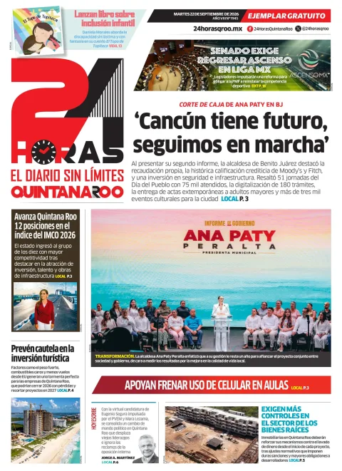Portada de 24 Horas Quintana Roo