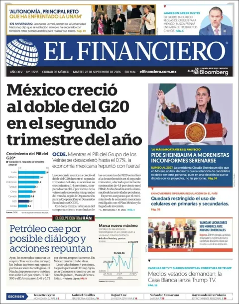 Portada de El Financiero