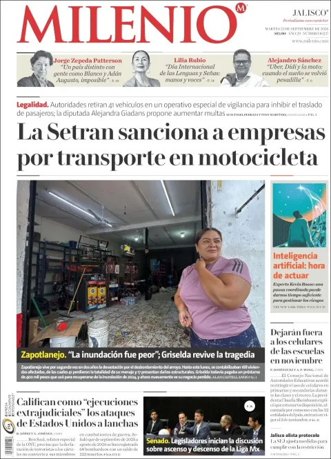 Portada de Milenio Jalisco