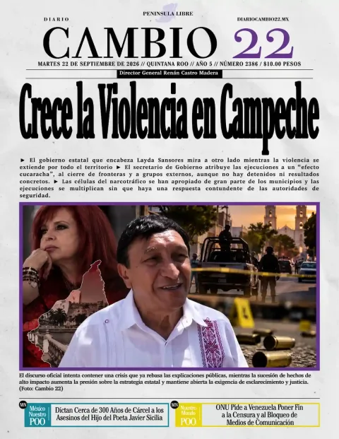 Portada de Diario Cambio 22 (contraportada)