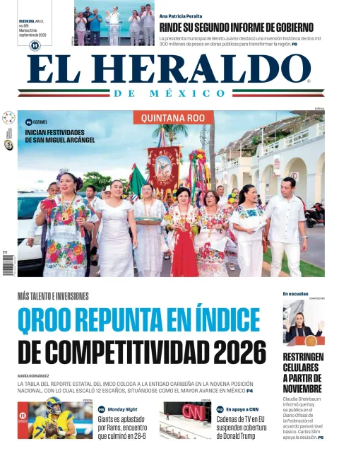 Portada de El Heraldo de Mexico - Quintana Roo