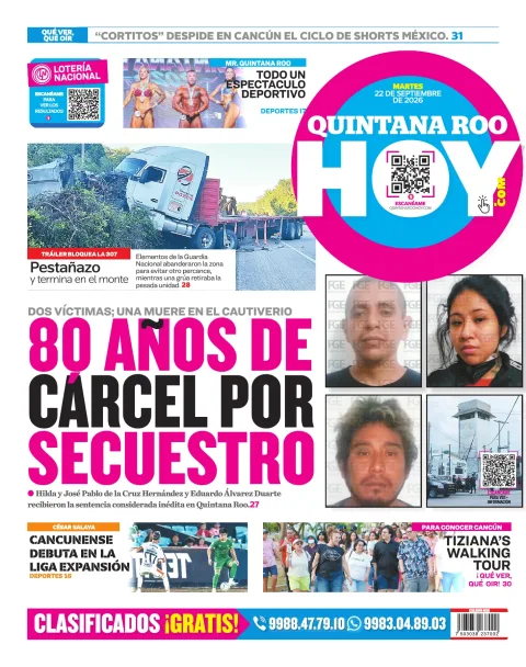 Portada de Quintana Roo Hoy (contraportada)