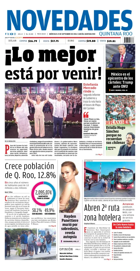 Portada de Novedades Quintana Roo