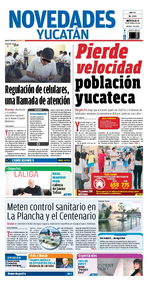Portada de Novedades Yucatan