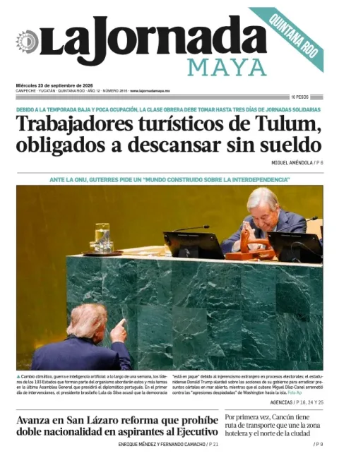 Portada de La Jornada Maya Quintana Roo