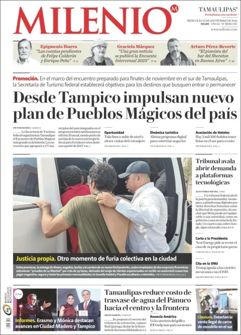 Portada de Milenio Tamaulipas