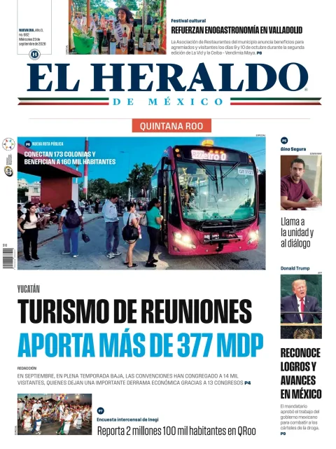 Portada de El Heraldo de Mexico - Quintana Roo