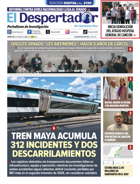 Portada de El Despertador de Quintana Roo