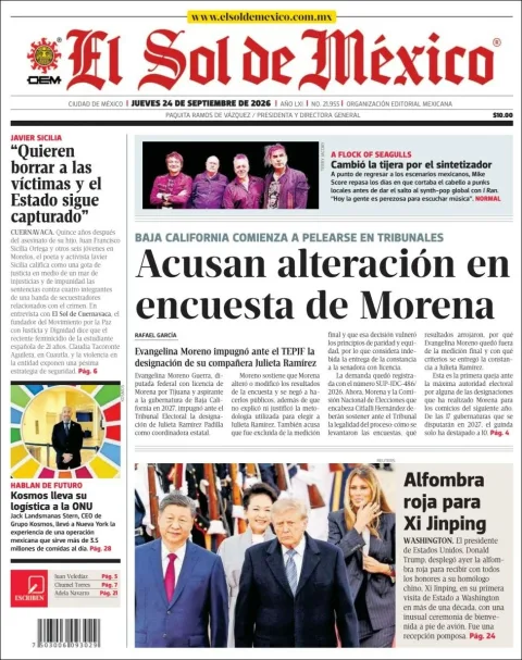 Portada de El Sol de Mexico