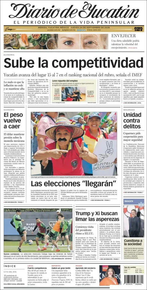 Portada de Diario de Yucatán