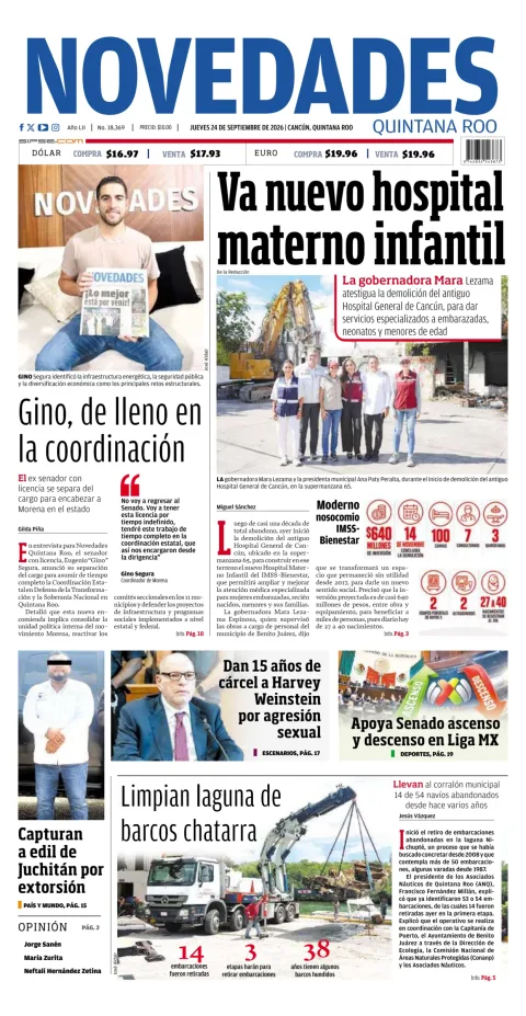 Portada de Novedades Quintana Roo