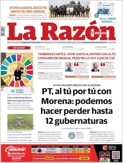 Portada de La Razon
