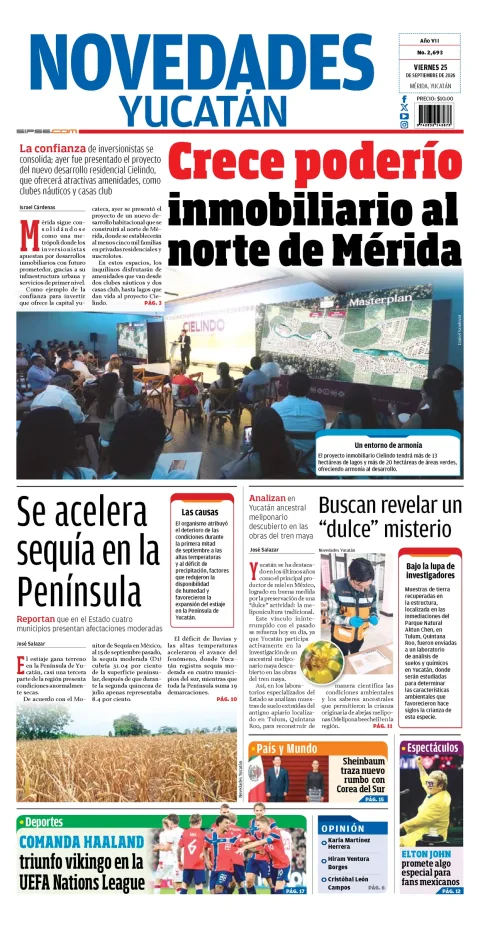 Portada de Novedades Yucatan