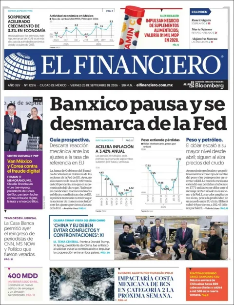 Portada de El Financiero