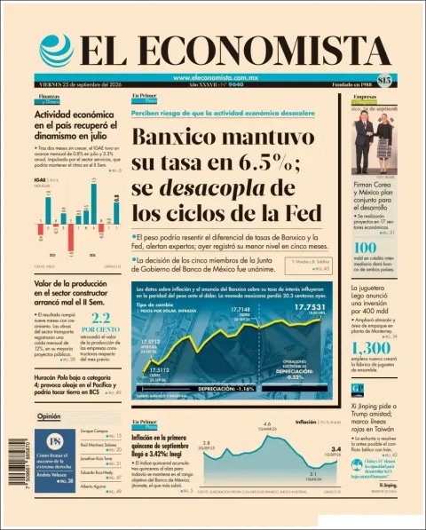 Portada de El Economista
