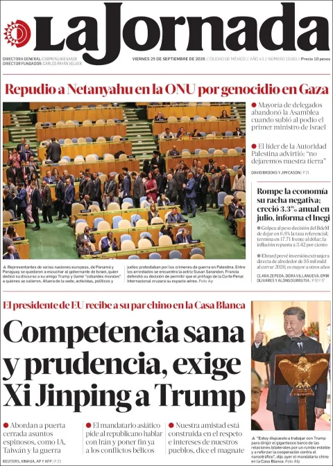 Portada de La Jornada