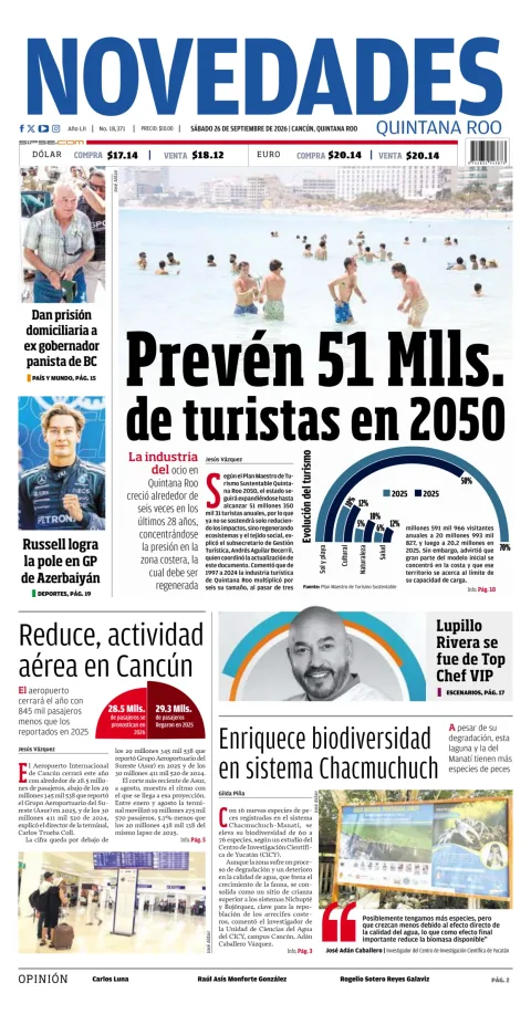 Portada de Novedades Quintana Roo