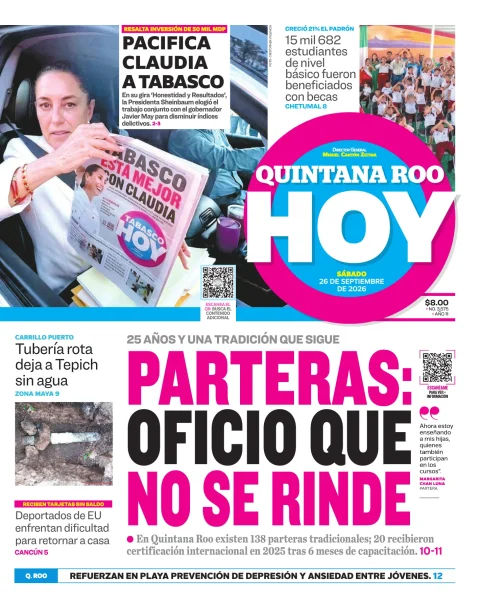 Portada de Quintana Roo Hoy (portada)