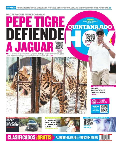 Portada de Quintana Roo Hoy (contraportada)