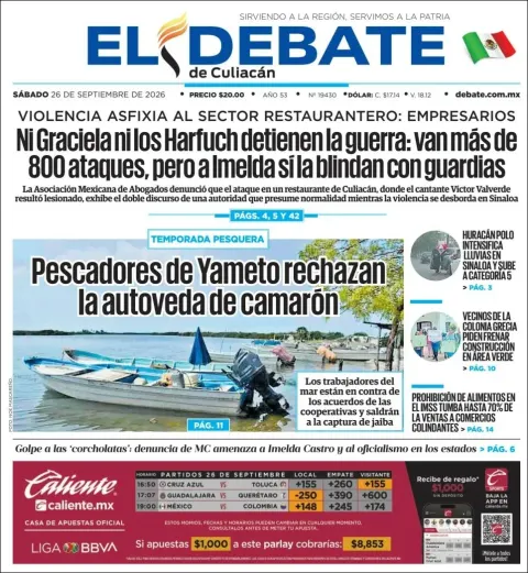 Portada de El Debate de Culiacan