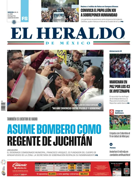 Portada de El Heraldo de Mexico