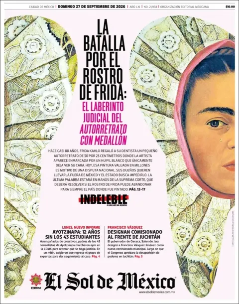 Portada de El Sol de Mexico