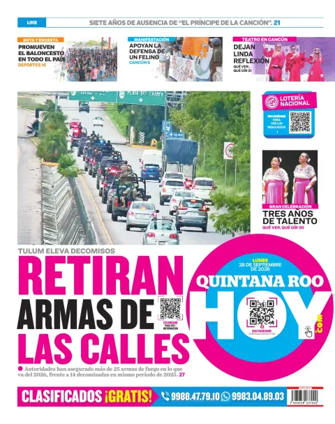 Portada de Quintana Roo Hoy (contraportada)