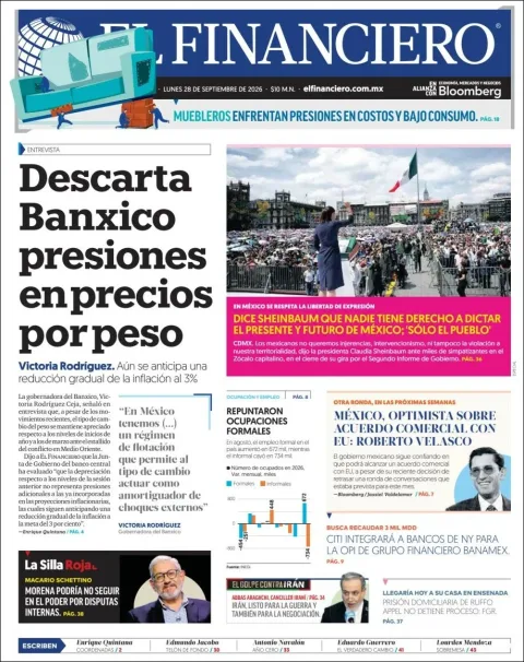 Portada de El Financiero