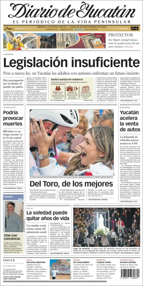 Portada de Diario de Yucatán