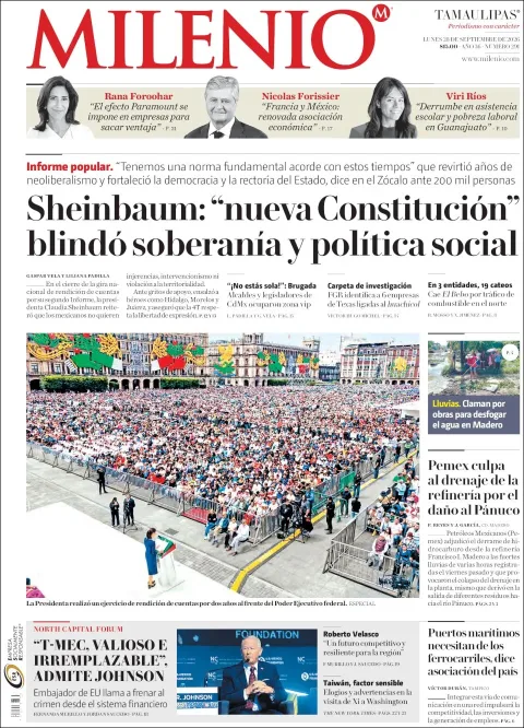 Portada de Milenio Tamaulipas