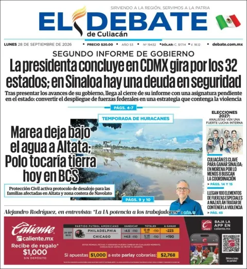Portada de El Debate de Culiacan
